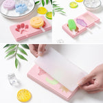 Khuôn làm kem que tự làm bằng silicone hình hoạt hình có nắp, giao màu ngẫu nhiên, hình chim gõ kiến trái cây, kem, người tuyết, hà mã, thỏ