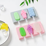 Khuôn làm kem que tự làm bằng silicone hình hoạt hình có nắp, giao màu ngẫu nhiên, hình chim gõ kiến trái cây, kem, người tuyết, hà mã, thỏ