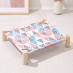 Giường thú cưng đa năng bốn mùa 47x52cm có thể tháo rời và giặt được, vịt vàng nhỏ, tam giác màu nhỏ, đáy gỗ xám nhỏ, đầu mèo trắng nhỏ, lạc đà alpaca gỗ nhỏ, đầu mèo xanh nhỏ, vuông hồng nhỏ