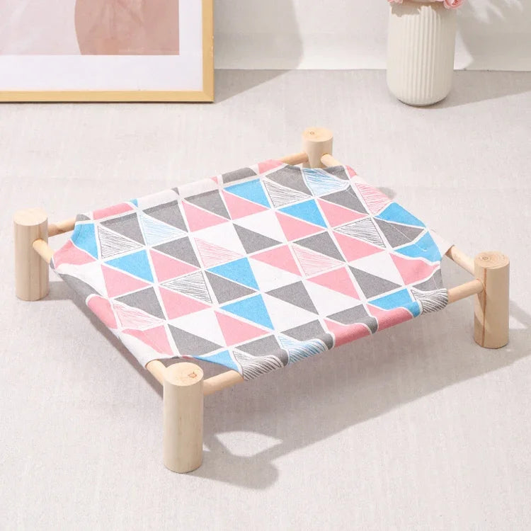 Giường thú cưng đa năng bốn mùa 47x52cm có thể tháo rời và giặt được, vịt vàng nhỏ, tam giác màu nhỏ, đáy gỗ xám nhỏ, đầu mèo trắng nhỏ, lạc đà alpaca gỗ nhỏ, đầu mèo xanh nhỏ, vuông hồng nhỏ