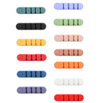 5 cái thiết bị tổ chức và cố định dây cáp dữ liệu để bàn silicone hình gấu 4 lỗ, 4 lỗ