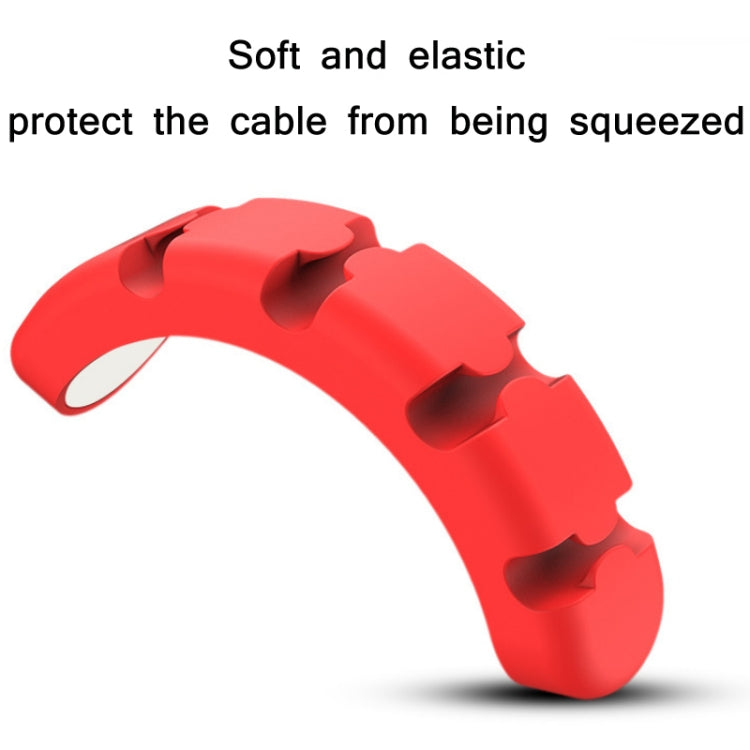 5 cái thiết bị tổ chức và cố định dây cáp dữ liệu để bàn silicone hình gấu 4 lỗ, 4 lỗ