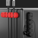5 cái thiết bị tổ chức và cố định dây cáp dữ liệu để bàn silicone hình gấu 4 lỗ, 4 lỗ