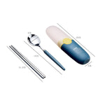 Bộ dao kéo 2 trong 1 đơn giản cho trẻ em và học sinh, bằng inox 304 di động gồm thìa và đũa