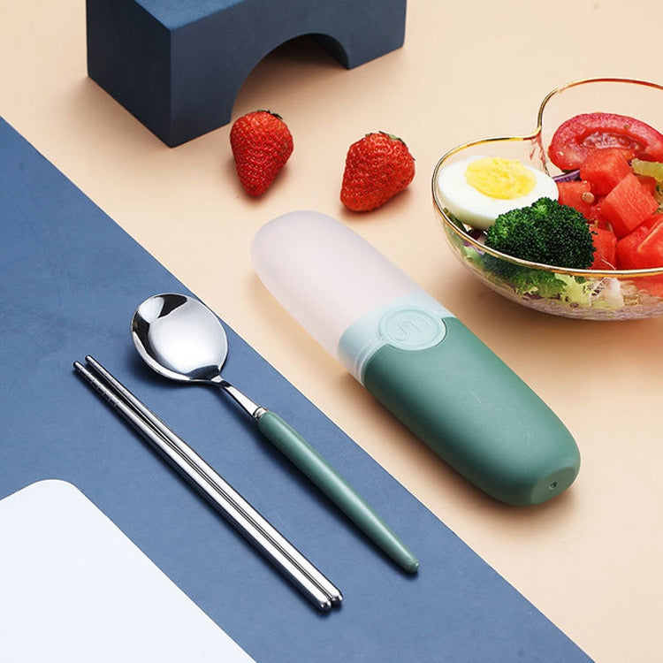 Bộ dao kéo 2 trong 1 đơn giản cho trẻ em và học sinh, bằng inox 304 di động gồm thìa và đũa