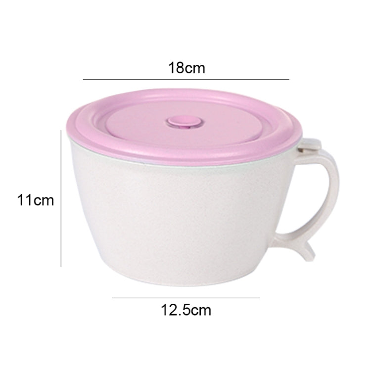 Bát mì ăn liền làm từ sợi lúa mì sáng tạo và tiện lợi, hộp cơm kín có giá đỡ điện thoại, màu hồng, xanh dương, xanh lá