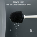 Bàn chải vệ sinh nhà vệ sinh gắn tường đơn giản không cần đục lỗ, màu trắng, đen