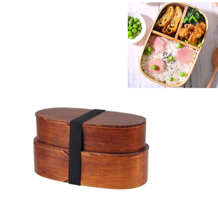 Hộp cơm Bento di động bằng đồ dùng bàn ăn gỗ thân thiện môi trường, một lớp, hai lớp