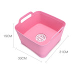 2 chiếc giỏ nhựa rửa rau đa năng cho bồn rửa di động, giỏ thoát nước lưu trữ trái cây và rau củ, màu hồng, tím, xanh lá, xanh dương, trắng, xám đậm, xanh đậm