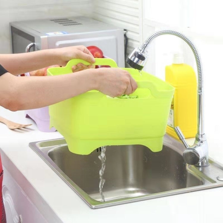 2 chiếc giỏ nhựa rửa rau đa năng cho bồn rửa di động, giỏ thoát nước lưu trữ trái cây và rau củ, màu hồng, tím, xanh lá, xanh dương, trắng, xám đậm, xanh đậm