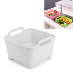 2 chiếc giỏ nhựa rửa rau đa năng cho bồn rửa di động, giỏ thoát nước lưu trữ trái cây và rau củ, màu hồng, tím, xanh lá, xanh dương, trắng, xám đậm, xanh đậm