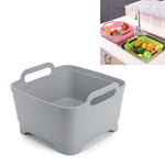 2 chiếc giỏ nhựa rửa rau đa năng cho bồn rửa di động, giỏ thoát nước lưu trữ trái cây và rau củ, màu hồng, tím, xanh lá, xanh dương, trắng, xám đậm, xanh đậm