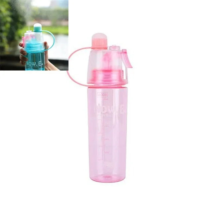 Bình xịt nước sáng tạo Bình thể thao di động có nắp Cốc nhựa làm đẹp giữ nước mùa hè, 600 ML, 400 ML
