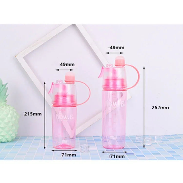 Bình xịt nước sáng tạo Bình thể thao di động có nắp Cốc nhựa làm đẹp giữ nước mùa hè, 600 ML, 400 ML