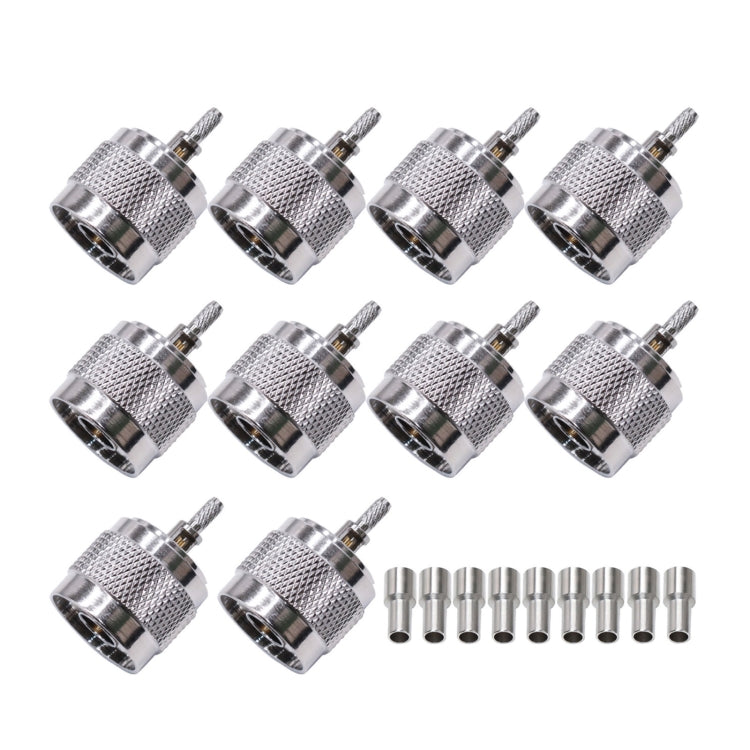 Đầu nối phích cắm N loại mất mát thấp RF cáp đồng trục, 10 cái NJ-1.5 cho RG316/RG174/LMR, 10 cái NJ-3 cho RG58/RG402/LMR195, 10 cái NJ-4 cho LMR240, 10 cái NJ-5 cho LMR300/5D-FB, 10 cái NJ-7 cho LMR400