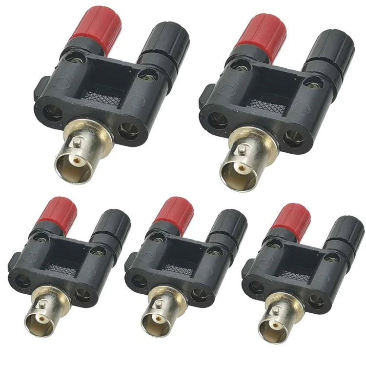 5 cái Đầu nối BNC Female Jack sang Dual Banana Female Jack RF Adapter cáp đồng trục, BNC Female sang Dual Banana Female