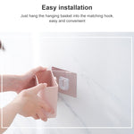 Giá phòng tắm gắn tường bằng cốc hút không cần đục lỗ, hộp đựng đồ, giá đựng bàn chải đánh răng kem đánh răng, màu trắng, hồng, xanh lá
