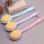 2 cái bàn chải tắm massage lưng đầu bàn chải nylon cán dài
