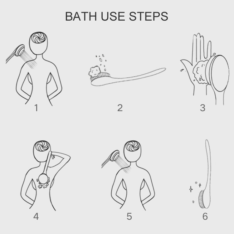 2 cái bàn chải tắm massage lưng đầu bàn chải nylon cán dài