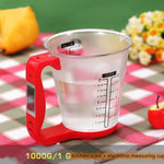 Cân điện tử nhà bếp 1000g / 1g, Cốc đo điện tử, Dụng cụ đo nướng DIY, Màu đỏ, Đen