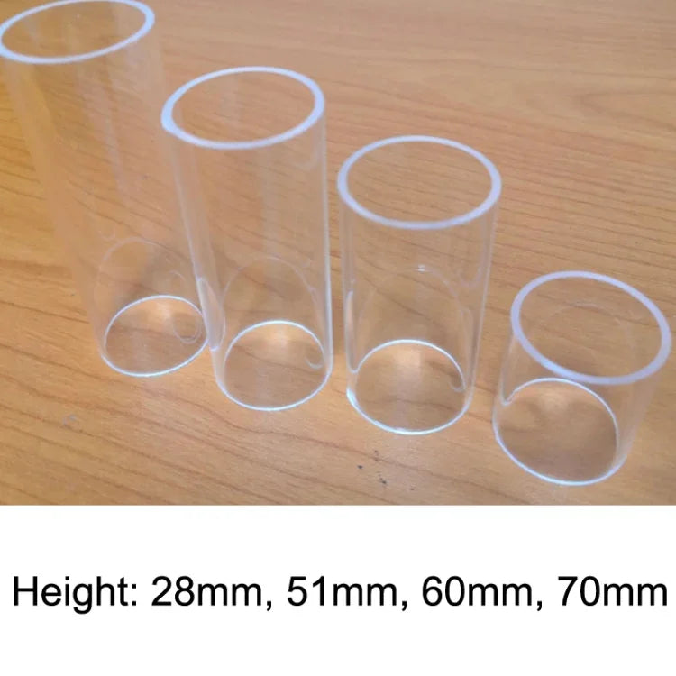 5 cái ống trượt đàn guitar acrylic, 28mm (Trong suốt), 51mm (Trong suốt), 60mm (Trong suốt), 70mm (Trong suốt)