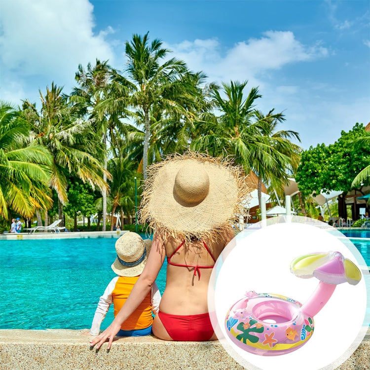 Vòng bơi hình nấm bơm hơi PVC thân thiện với môi trường cho trẻ em, hình nấm (Xanh dương), hình nấm (Hồng)