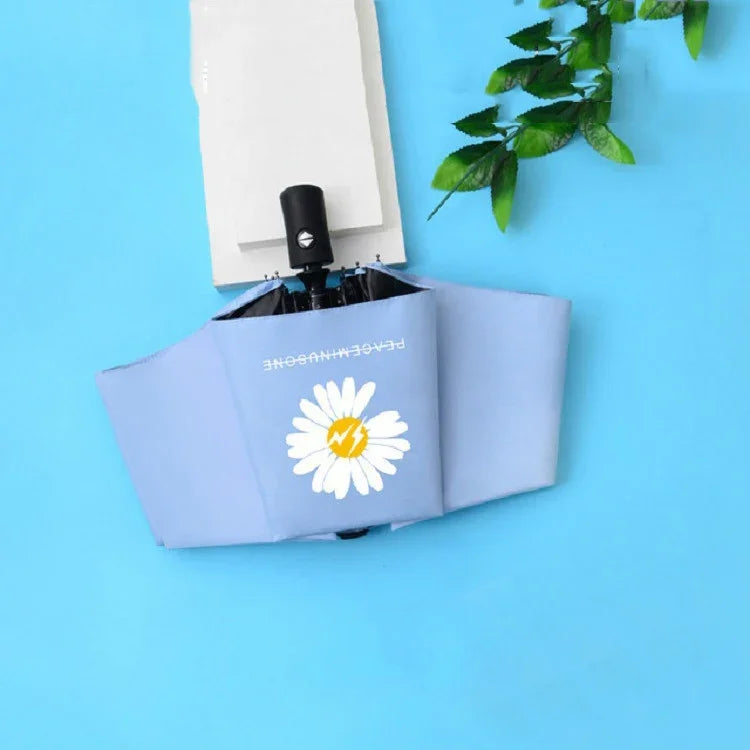 Ô dù vinyl GD Daisy chống tia UV, che nắng mưa, gấp ba