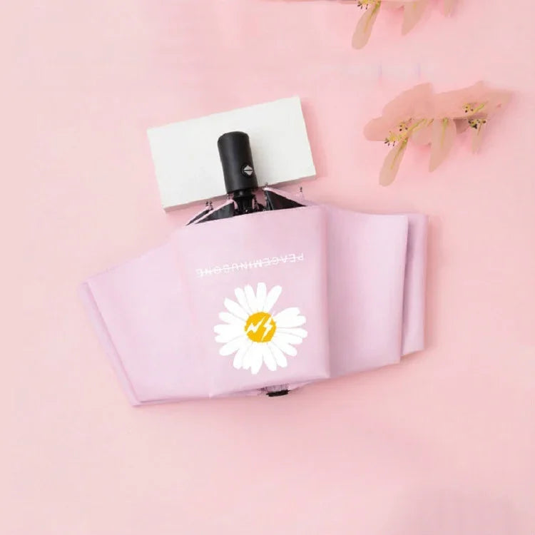 Ô dù vinyl GD Daisy chống tia UV, che nắng mưa, gấp ba