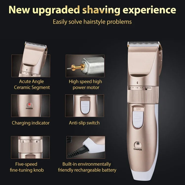 Tông đơ cắt tóc điện JIANDA X1, tông đơ điện sạc cho người lớn và trẻ em, cạo tóc điện cắm và dùng