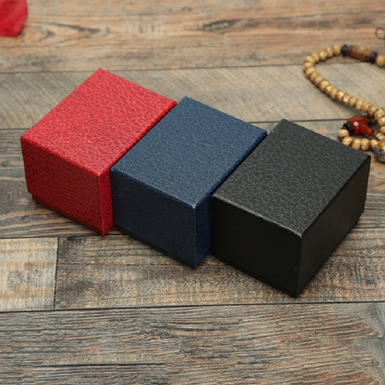 Hộp quà trang sức hộp đựng đồng hồ họa tiết vân quả vải, hộp đựng bông tai dây chuyền trang sức, đen
