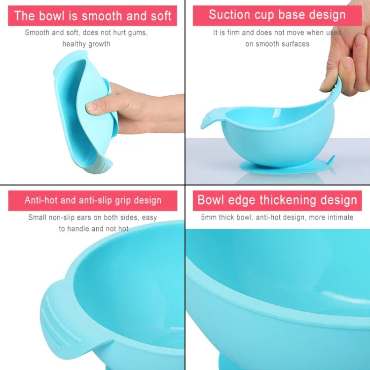 Bát bổ sung thức ăn cho bé bằng silicone an toàn thực phẩm, chống rơi, chống trượt, bát có đế hút, TBD0426387601C, TBD0426387601A, TBD0426387601B