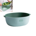 Rổ đựng rau củ đôi và rổ đựng trái cây bằng nhựa cho nhà bếp, hình chữ U màu xanh nhạt, hình chữ U màu đỏ đậm, hình chữ U màu xám nhạt, hình chữ O màu xanh nhạt, hình chữ O màu đỏ đậm