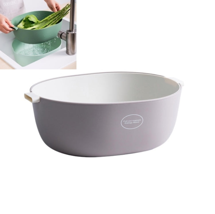 Rổ đựng rau củ đôi và rổ đựng trái cây bằng nhựa cho nhà bếp, hình chữ U màu xanh nhạt, hình chữ U màu đỏ đậm, hình chữ U màu xám nhạt, hình chữ O màu xanh nhạt, hình chữ O màu đỏ đậm