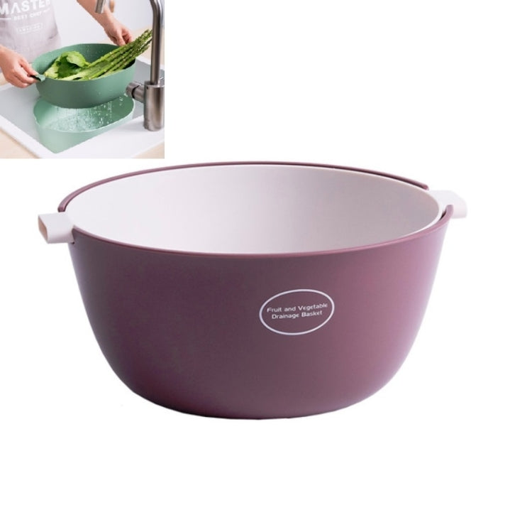 Rổ đựng rau củ đôi và rổ đựng trái cây bằng nhựa cho nhà bếp, hình chữ U màu xanh nhạt, hình chữ U màu đỏ đậm, hình chữ U màu xám nhạt, hình chữ O màu xanh nhạt, hình chữ O màu đỏ đậm