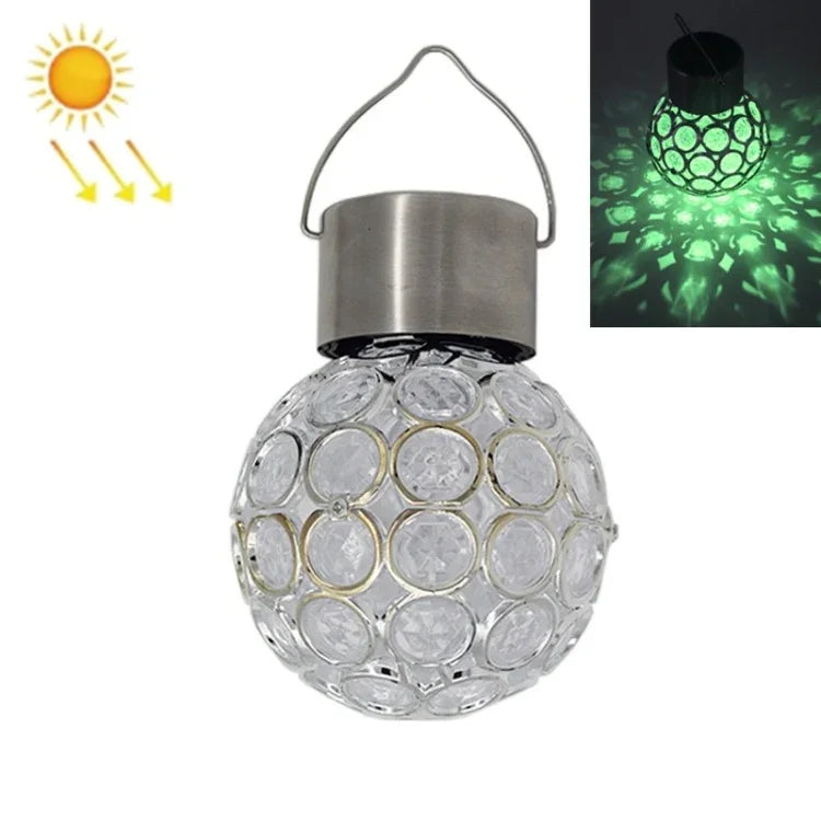 2 chiếc đèn treo quả cầu rỗng năng lượng mặt trời trang trí sân vườn, 2 quả cầu rỗng màu trắng, 2 quả cầu rỗng nhiều màu