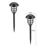 2 chiếc đèn cỏ sọc năng lượng mặt trời LED ngoài trời chống nước cho sân vườn công viên