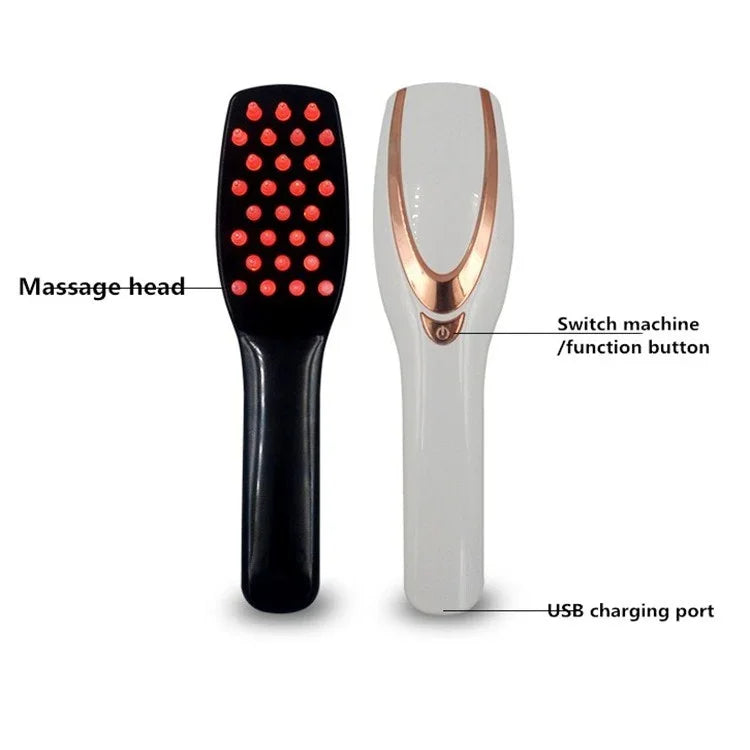 Lược mát-xa điện, máy mát-xa đầu chống rụng tóc, chăm sóc da đầu rung, lược có đèn màu