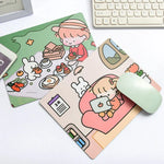 5 miếng lót chuột sinh động dễ thương hình thỏ cho laptop học sinh, sofa, trốn tìm, ngủ, ăn
