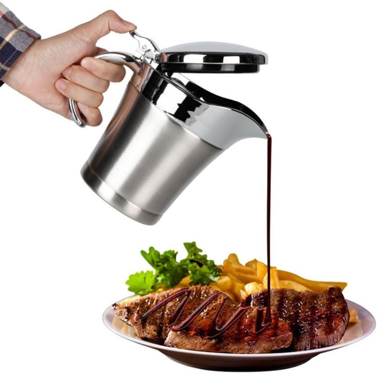 Cốc Sốt Thép Không Gỉ 304 Dùng Đựng Sốt Bít Tết Sốt Cà Chua, Bình Đựng Sốt Cách Nhiệt Đôi, Dung Tích: 450ml, Cốc Sốt Thép Không Gỉ