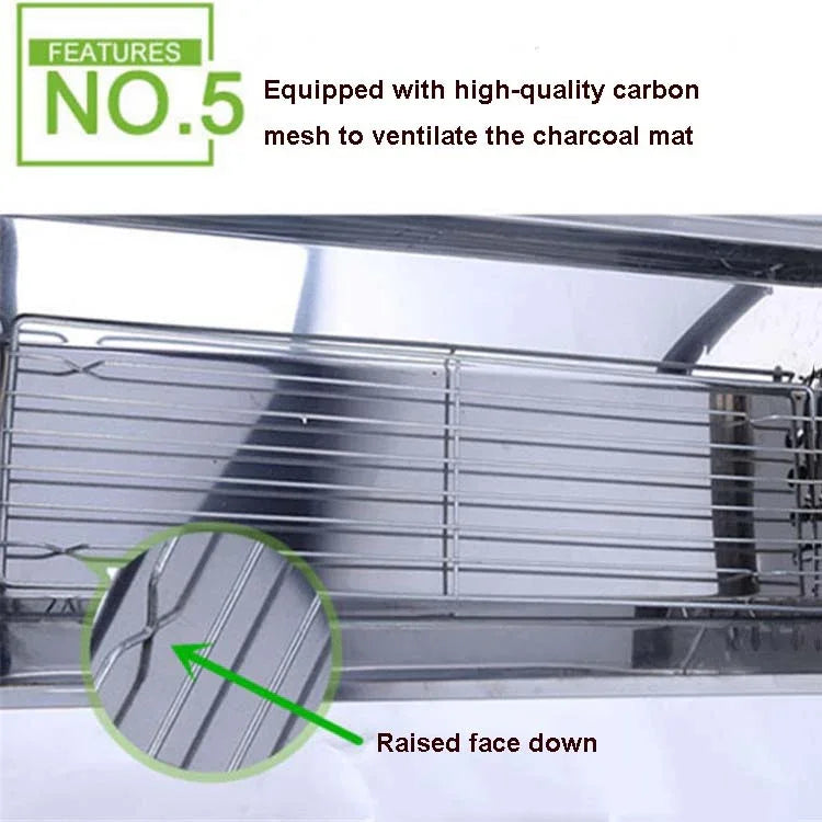 Bếp nướng BBQ HZ-003 ngoài trời Bếp than thép không gỉ di động Gia đình Giá nướng than, M, L
