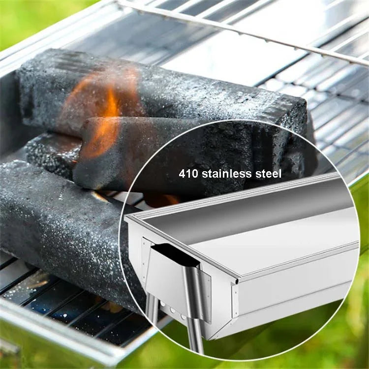 Bếp nướng BBQ HZ-003 ngoài trời Bếp than thép không gỉ di động Gia đình Giá nướng than, M, L
