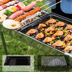 Bếp nướng BBQ HZ-003 ngoài trời Bếp than thép không gỉ di động Gia đình Giá nướng than, M, L