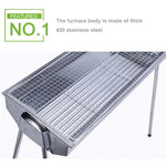 Bếp nướng BBQ HZ-003 ngoài trời Bếp than thép không gỉ di động Gia đình Giá nướng than, M, L