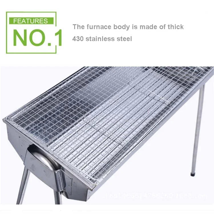 Bếp nướng BBQ HZ-003 ngoài trời Bếp than thép không gỉ di động Gia đình Giá nướng than, M, L