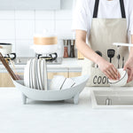 Giá để chén đĩa đa chức năng, giá để dụng cụ nhà bếp, màu trắng, xám