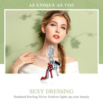 Mặt dây chuyền charm bạc 925 hình thỏi son môi đỏ giày cao gót gương trang điểm