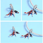 Mặt dây chuyền charm bạc 925 hình thỏi son môi đỏ giày cao gót gương trang điểm