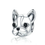 S925 Sterling Silver Animal Series Bulldog Beads