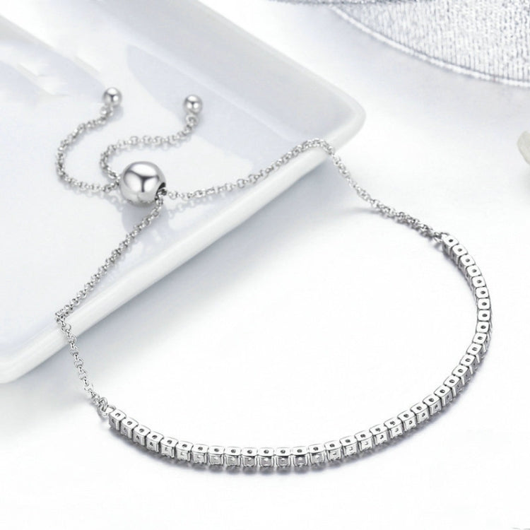 Vòng tay nữ điều chỉnh bạc S925 Sterling tình cảm, SCB029