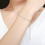 Vòng tay nữ điều chỉnh bạc S925 Sterling tình cảm, SCB029